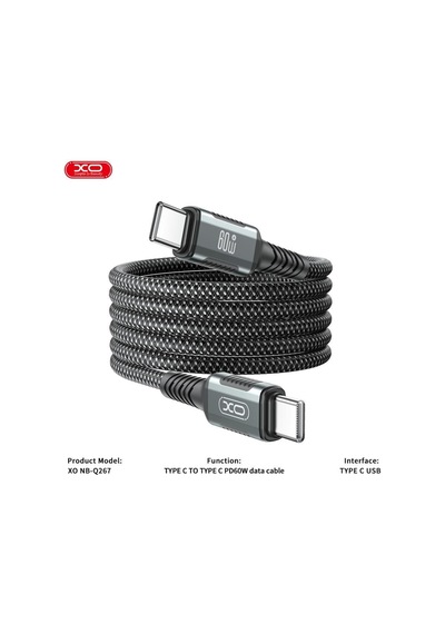 Özel Üretim Destek Bileşen Ürün Nb-q267 60w 1 Metre Type-c To Type-c Kablosu