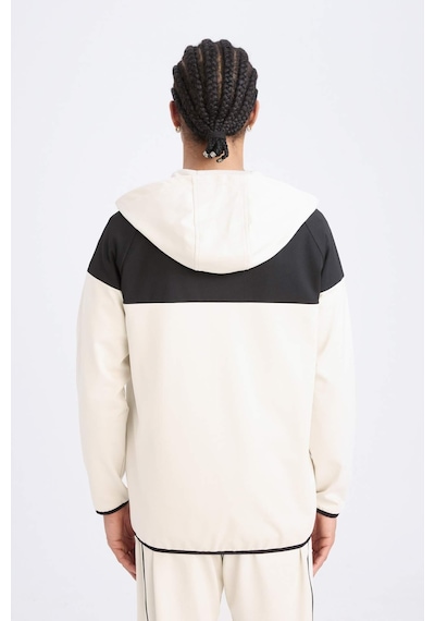 DeFactoFit Standart Fit Kapüşonlu Skuba Dalgıç Kumaş Sporcu Fermuarlı Sweatshirt D7363AX25SPBG721