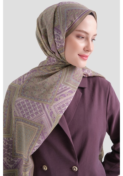 Armine Elegance Pamuk - İpek Şal As464 Açık Kahverengi