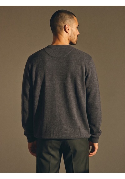 Maccali Erkek Gri Büyük Beden Pamuklu Kışlık Desenli Sweatshirt