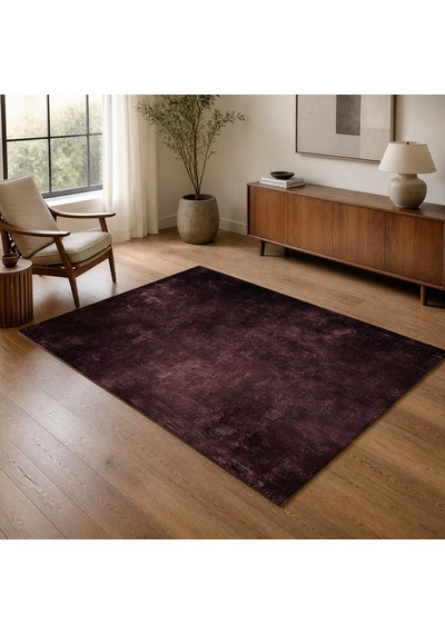 Kartela Halı Grunge Halı Kaymaz Taban Makinede Yıkanabilir Halı Bordo - 80 X 120 Cm