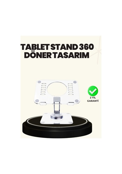 Ayarlanabilir Şeffaf Tablet Standı Kaymaz Silikon Tabanlı Düz Renk Düz Renk