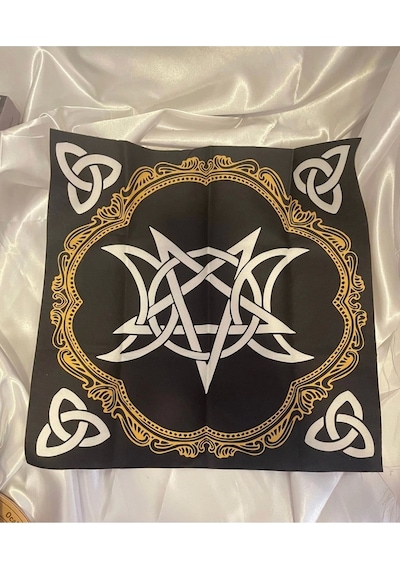 Sunak Örtüsü Rune Semboli Taşları Run Taşları Örtüsü Sunak Nordic Runes Örtüsü Sunağı El İşi Ouija