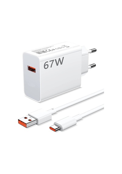 Redmi 13c 67 Wolt Turbo Hızlı Şarj Aleti Cihazı Kablo Adaptör 2'li Set Type-c To Usb