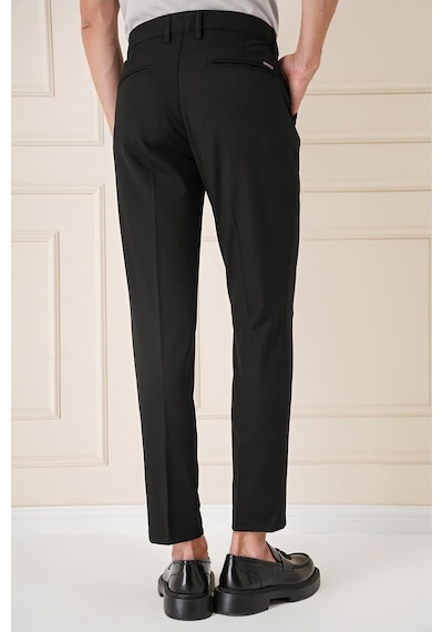 Efor Comfort Fit Çift Pileli Dokulu Esnek Pamuk Siyah Pantolon P 1158 Siyah
