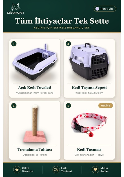 Kedi Set 5 Parça-taşıma-tırmalama-tuvalet