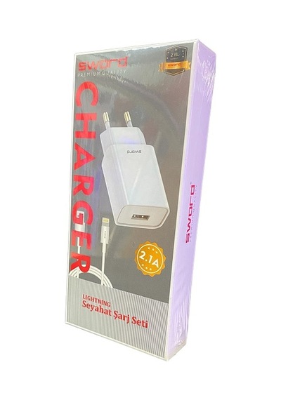 Sword SW-CA12A Lightning 2100 Mah Şarj Seti Beyaz