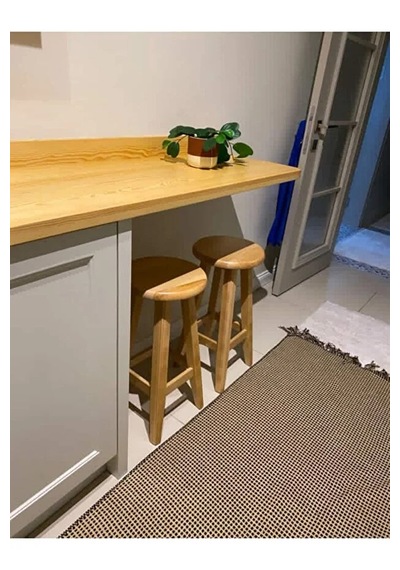 Ahşap Tabure Naturel Rengi 45 Cm