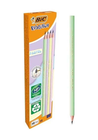 Bıc Evolution Pastel Kurşun Kalem, 12'li Kutu, Kıymık Oluşturmaz, Çiğnemeye Karşı Dayanıklı, Kolay Açılır 124-Pembe