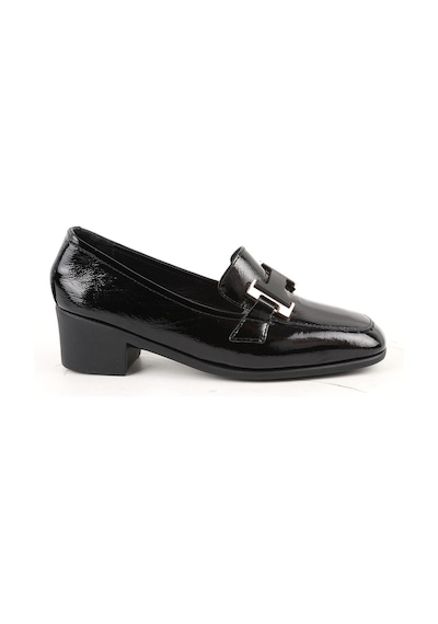Libero Kadın Topuklu Loafer Siyah Hakiki Rugan Küt Burun Metal Tokalı Kısa Kalın Blok Topuk Kauçuk Taban L031.26143249 Libero Kadın Topuklu Loafer Siyah Hakiki Rugan Küt Burun Metal Tokalı Kısa Kalın Blok Topuk Kauçuk Taban L031.26143249