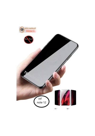 Realme C12 Hayalet Ekran Koruyucu Privacy Gizlilik Filitreli Tam Kaplayan Kırılmaz Cam