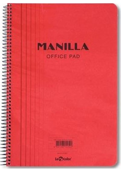 Manilla Ofis Defter 17x24 Kareli Kırmızı Kırmızı