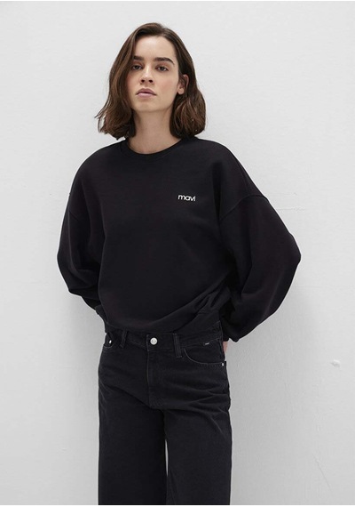 Mavi Yuvarlak Yaka Logo Siyah Kadın Sweatshirt M1s10490-900 SiYAH