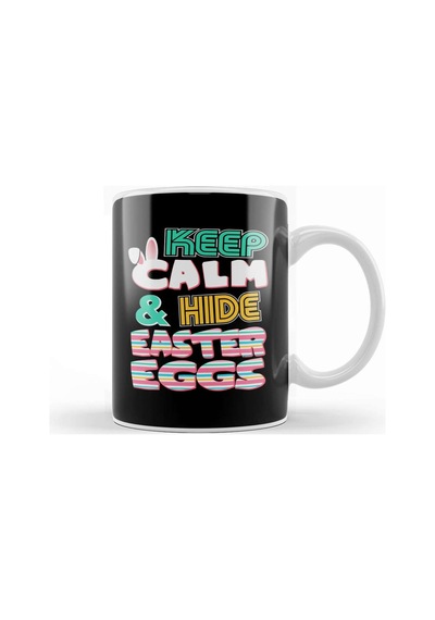 Cute Keep Calm & Hide Easter Eggs Easter Bunny Kupa Bardak Porselen Karışık
