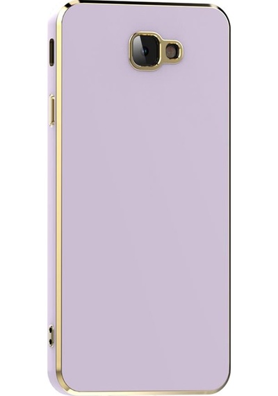 Galaxy J7 Prime Kılıf Kamera Korumalı Altın Kenar Tasarım Silikon