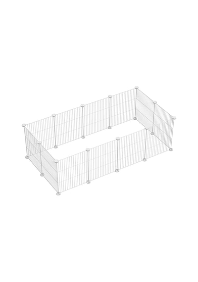 Hodbehod 12 Panel Metal Beyaz Hayvan Oyun Kafesi Kedi Kuş Evcil Hayvan