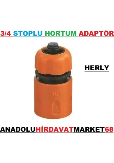 Herly Stoplu Hortum Musluk Bağlantı Adaptörü 3/4 Hortum