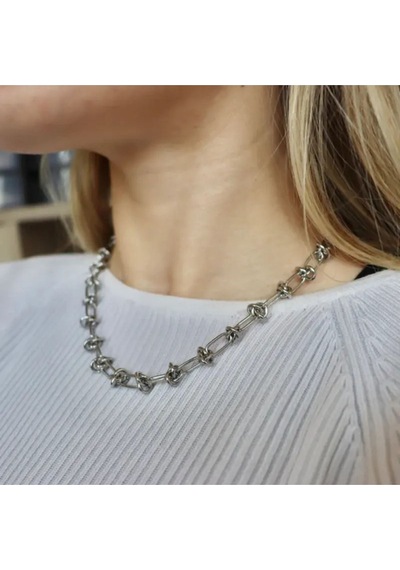 Vog Vip Çelik Xuping Punk Rock Dikenli Düğüm Unisex Hip Hop Kısa Yaka Boyun Zinciri Choker Beyaz