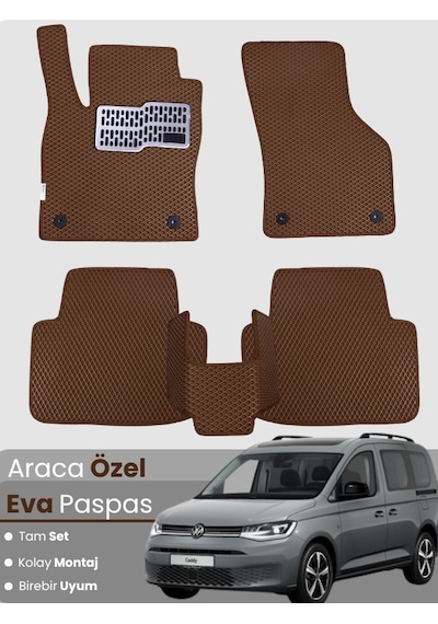 Volkswagen Caddy 2021-2024 Uyumlu Eva Paspas Tam Set Oto Paspas,araca Özel,su Geçirmez 123