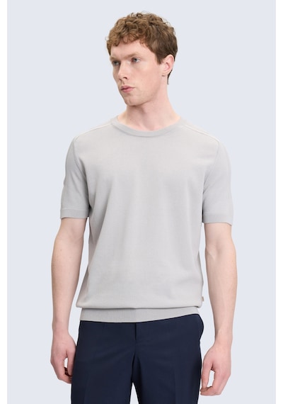 Hatemoğlu Gri Regular Fit Bisiklet Yaka Rayon Tişört