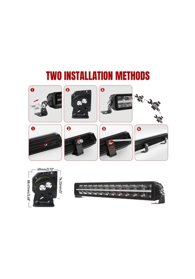 Space Offroad Sis Lambası 55,9 Cm Beyaz Beyaz-sarı Gündüz Ledli 120w 12-36v Adet / Lass361-1
