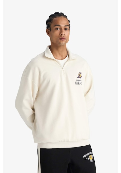 Defacto Nba Los Angeles Lakers Oversize Geniş Kalıp Dik Yaka Jakarlı Sweatshirt E9637ax25aubg662 Bej-bg662