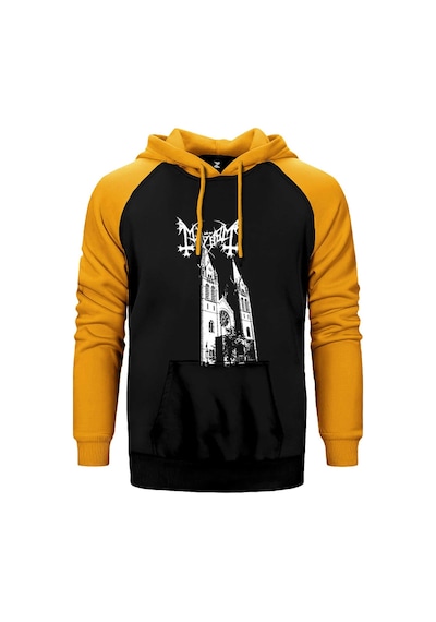 Mayhem Originators Of The Northern Darkness Sarı Renk Reglan Kol Kapşonlu Sweatshirt Sarı