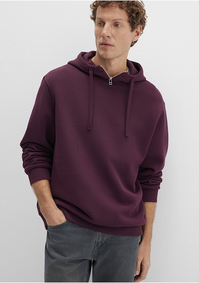 Mavi - Fermuar Detaylı Kapüşonlu Bordo Sweatshirt 0s10473-70434