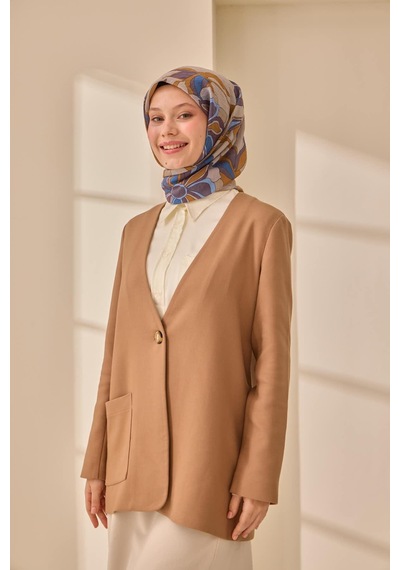 Silk Home Olinda İpek Eşarp 47003-20 Toprak, İndigo, Koyu Mor, Mavi Lila