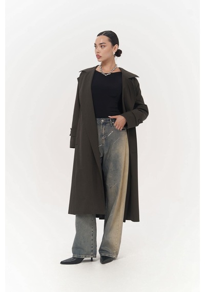 Mai Collection Mai Studios Co. Albany Antrasit Mevsimlik Trençkot Antrasit