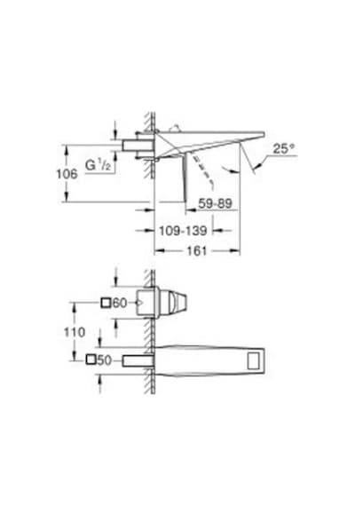 Grohe 29402AL0 Hard Graphite Allure Brilliant 2 Delikli Lavabo Bataryası M