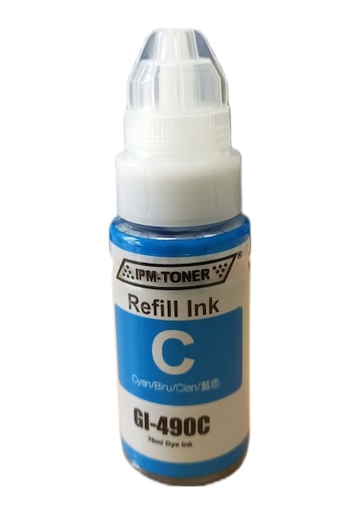 Ipm-toner Canon Gı-490 Mavi Uyumlu Mürekkep 70 Ml Pıxma G1410/g2410/g3410