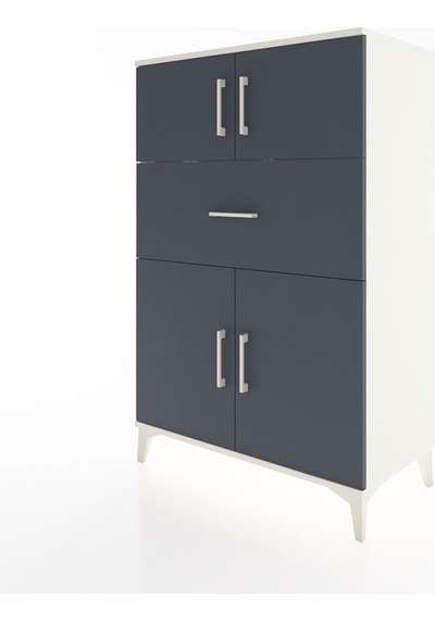 Hyperion Dolap 2 Raflı Tek Çekmeceli 4 Kapaklı 88x44x134 Aytaşı-antrasit Aytası Hyperion Dolap 2 Raflı Tek Çekmeceli 4 Kapaklı 88x44x134 Aytaşı-antrasit Aytası