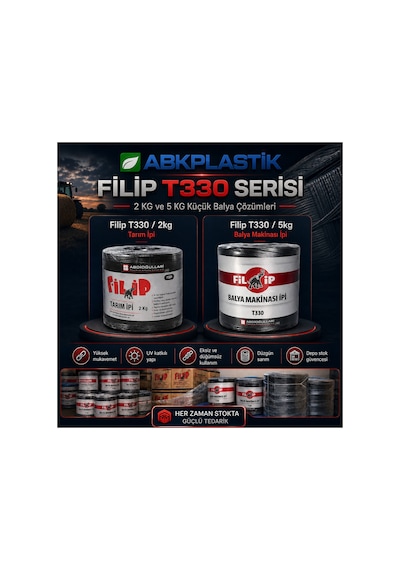 Abk-t330-5kg Filip T330 Küçük Balya Makinası İpi 5 Kg Bobin Abkplastik