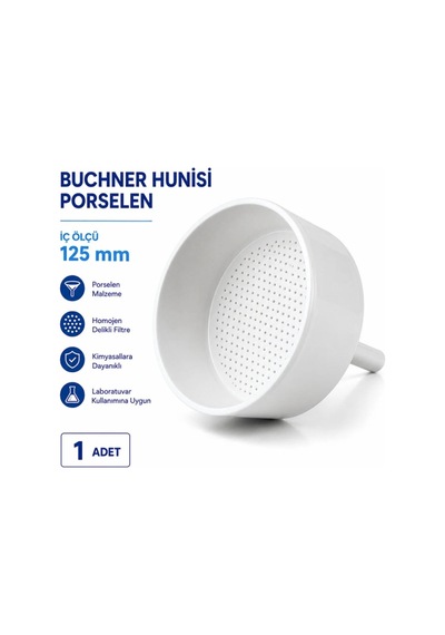 Buchner Hunisi Porselen İç Ölçüler 125mm 1 Adet