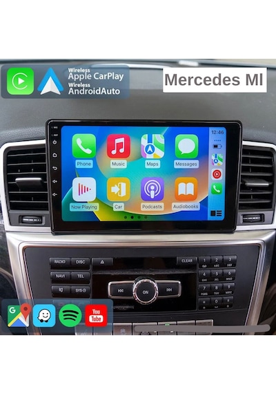 Mercedes Benz Ml Araç Multimedya Android Ekran Carplay Double Teyp 4+64 9" 12-15 Black/silver Fımex 9"