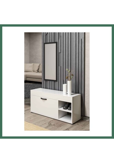 En-cag Ayakkabılık Dolabı Beyaz 90 Cm Bss