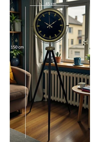 Nostalji Şık Tasarım Tripod Ayaklı Saat Çok Renkli