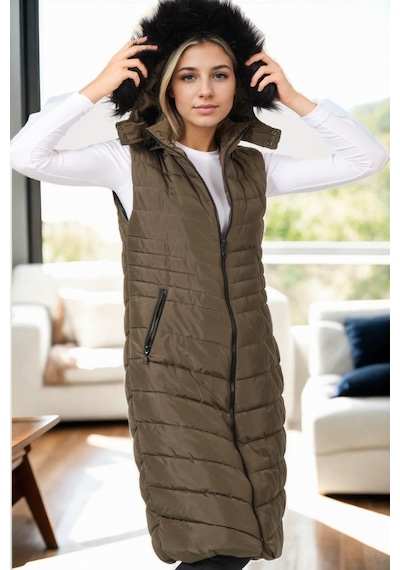 Z6752 Dewberry Bayan Yelek-haki-1 Haki-1