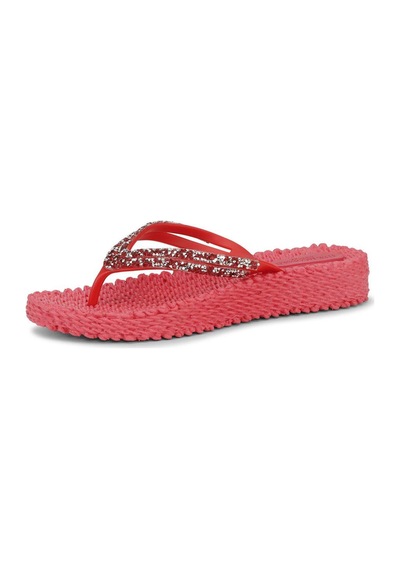 Ilse Jacobsen Raspberry Cheerful15 - Pembe Platformlu Parmak Arası Terlik-8003 Pembe