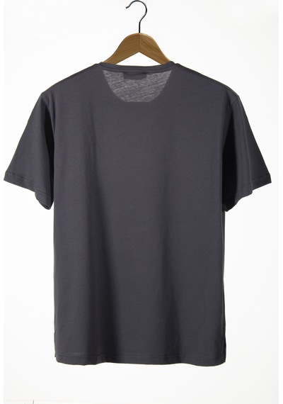 Unisex Gri Bisiklet Yaka Basic Oversize T-shirt Gri