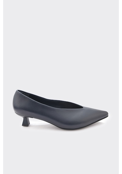 Derinet Hakiki Deri Kısa Topuklu Kadın Stiletto Laci Laci