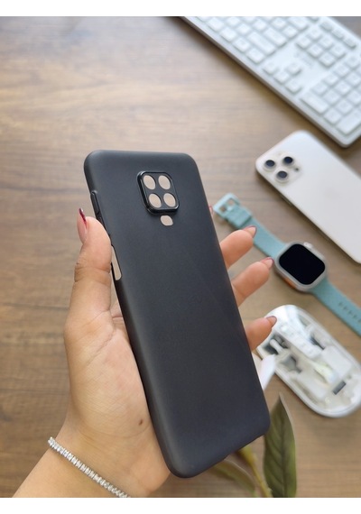 Redmi Note 9 Uyumlu Süper İnce Mat Ultra Thin Silikon Kılıf Siyah