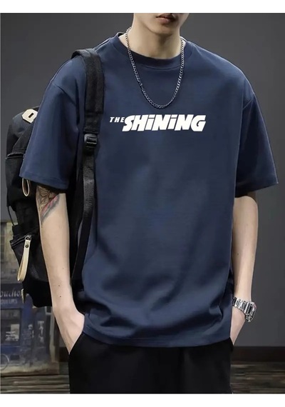 Flood Of Style Erkek Lacivert Shining Baskılı Oversize