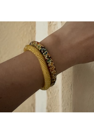 Chichibeads Mirella El Yapımı İkili Set Bileklik Altın