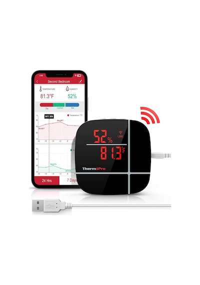 ThermoPro TP90 WiFi App Kontrollü Sıcaklık ve Nem Termometresi