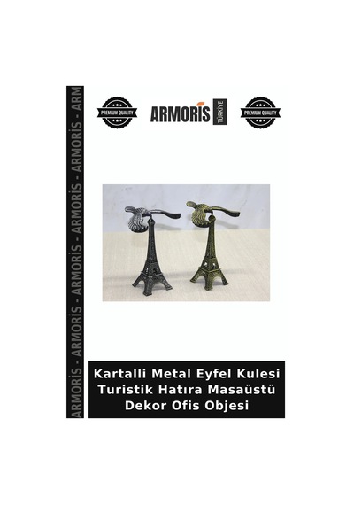 Kartalli Metal Eyfel Kulesi Turistik Hatıra Masaüstü Dekor Ofis Objesi