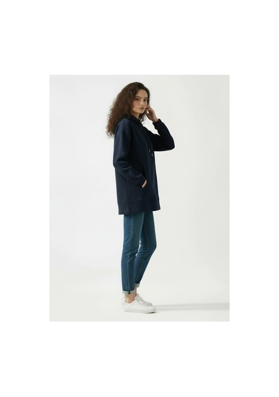 Lyvean Kapşonlu 3 İplik Penye Sweatshirt Lacivert