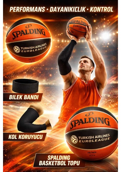 Basketbol Topu Tf150 Euroleague Tf150 Numara +basketbol Kolluğu+havlu Bıleklık