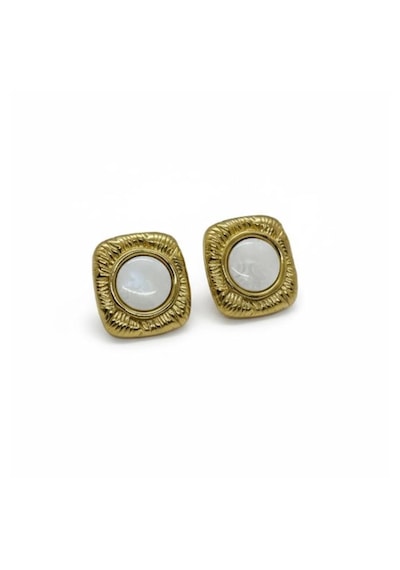 Kadın Gold Renk 316l Çelik İçi İnci Görünümlü Vintage Küpe